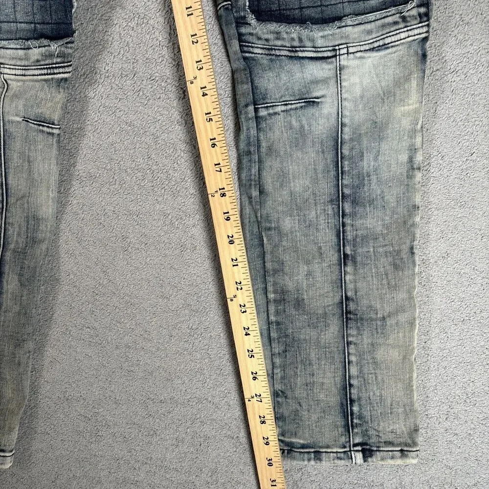 Decibel Jeans Mens 38x30 Denim Acid Wash Distressed Rip Paint Splatter Graffiti